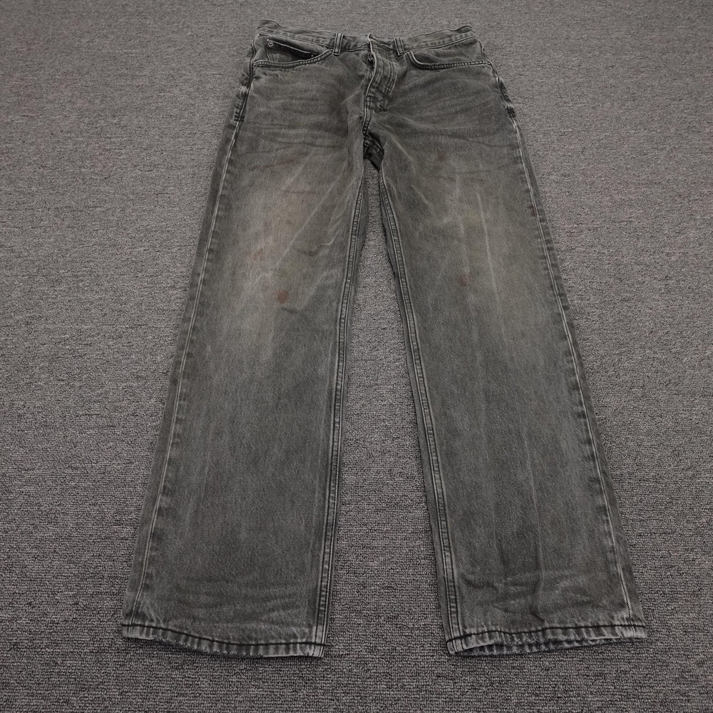 Ksubi Anti K Mekanik Jeans Mens 32x30 Gray Dark Wash Relaxed Fit Straight Denim